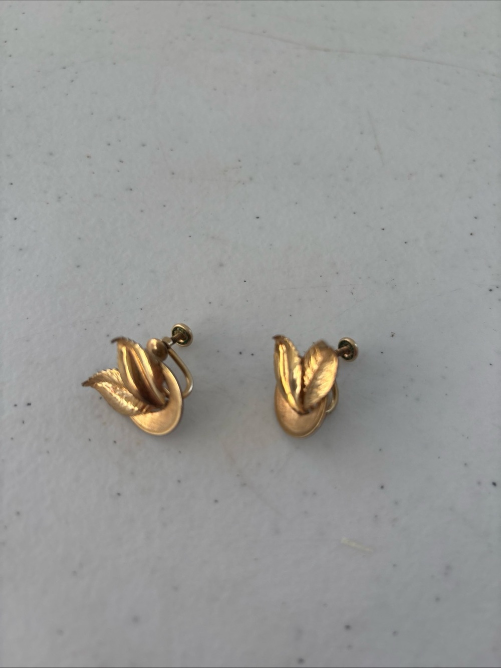 Gold filled Floral Screw On Earrings — Elegant Women’s Jewelry